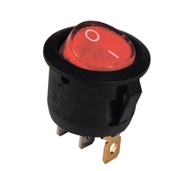 Перемикач TNSy KCD1-5-101N R/B круглий з підсвічуванням червоний (TNSy5500717)