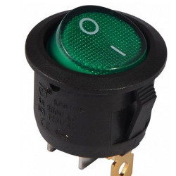 Перемикач TNSy KCD1-5-101N G/B круглий з підсвічуванням зелений (TNSy5500718)