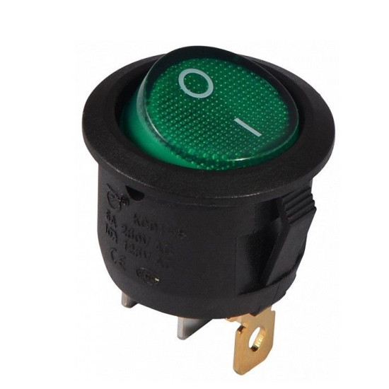 Перемикач TNSy KCD1-5-101N G/B круглий з підсвічуванням зелений (TNSy5500718)