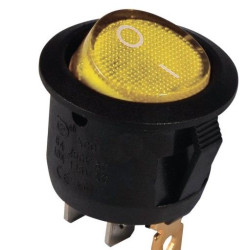 Перемикач TNSy KCD1-5-101N Y/B круглий з підсвічуванням жовтий (TNSy5500720)