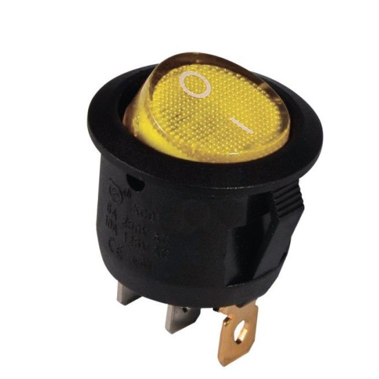 Перемикач TNSy KCD1-5-101N Y/B круглий з підсвічуванням жовтий (TNSy5500720)