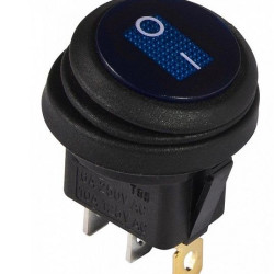 Перемикач TNSy KCD1-5-101WN BL/B круглий з підсвічуванням IP65 синій (TNSy5500722)