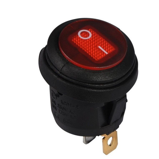 Перемикач TNSy KCD1-5-101WN R/B круглий з підсвічуванням IP65 червоний (TNSy5500724)