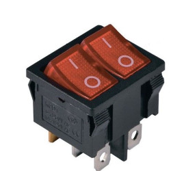 Перемикач TNSy KCD1-6-2101N R+R/B з підсвічуванням червоний (TNSy5500734)