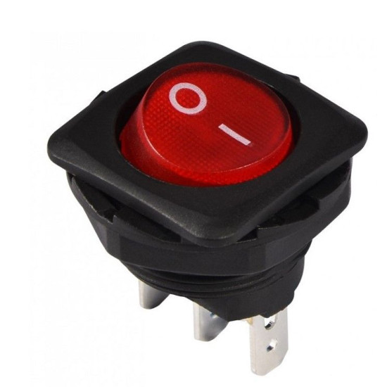Перемикач TNSy KCD1-7-101N R/B з підсвічуванням червоний (TNSy5500735)