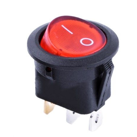 Перемикач TNSy KCD1-8-101N R/B круглий з підсвічуванням червоний (TNSy5500736)
