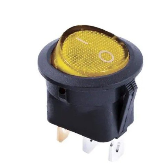 Перемикач TNSy KCD1-8-101N Y/B круглий з підсвічуванням жовтий (TNSy5500738)