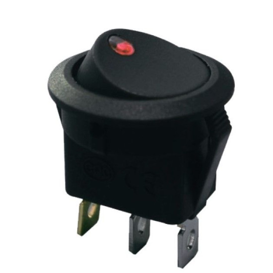 Перемикач TNSy KCD1-8-101EN R/B круглий з підсвічуванням червоний (TNSy5500749)
