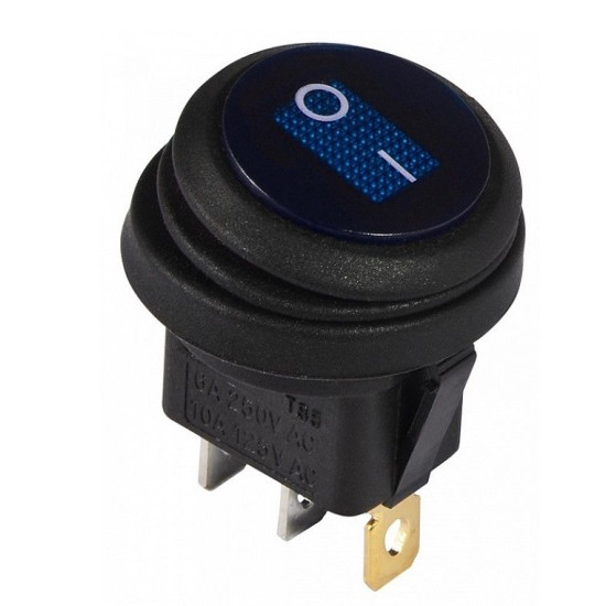 Перемикач TNSy KCD1-8-101WN BL/B круглий з підсвічуванням IP65 синій (TNSy5500753)