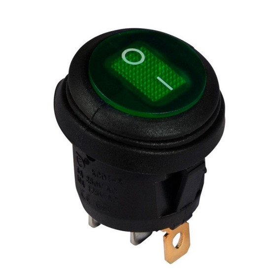 Перемикач TNSy KCD1-8-101WN G/B круглий з підсвічуванням IP65 зелений (TNSy5500754)