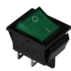 Перемикач TNSy KCD2-201N G/B з підсвічуванням зелений (TNSy5500768)