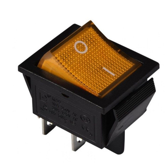 Перемикач TNSy KCD2-201N Y/B з підсвічуванням жовтий (TNSy5500772)