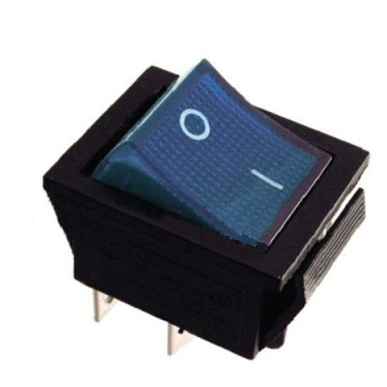 Перемикач TNSy KCD2-201N BL/B з підсвічуванням синій (TNSy5500773)