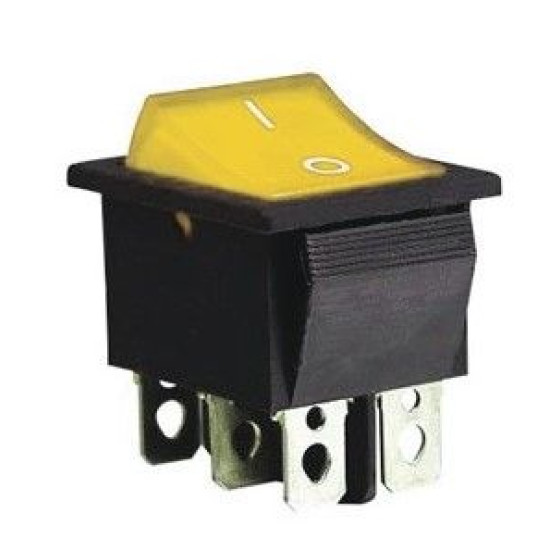Перемикач TNSy KCD2-202N Y/B з підсвічуванням жовтий (TNSy5500776)