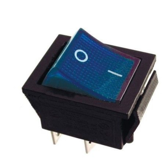 Перемикач TNSy KCD2-202N BL/B з підсвічуванням синій (TNSy5500777)