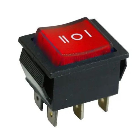 Перекидний перемикач TNSy KCD2-203N R/B з підсвічуванням червоний (TNSy5500791)
