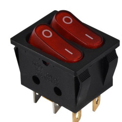 Перемикач TNSy KCD2-5-2101N R+R/B з підсвічуванням червоний (TNSy5500797)