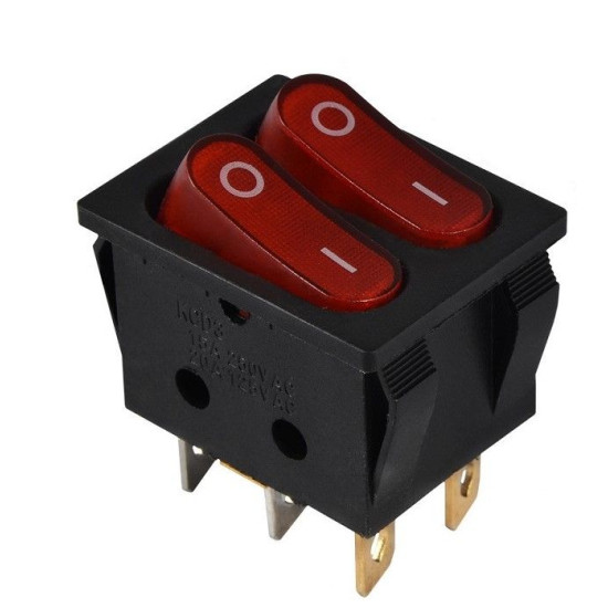 Перемикач TNSy KCD2-5-2101N R+R/B з підсвічуванням червоний (TNSy5500797)