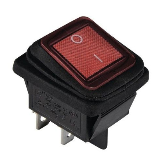 Перемикач TNSy KCD2-201WN R/B з підсвічуванням IP54 червоний (TNSy5500805)