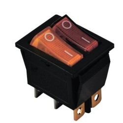 Перемикач TNSy KCD2-2101N Y+R/B з підсвічуванням жовтий+червоний (TNSy5500811)