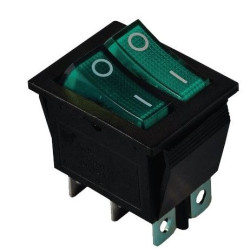 Перемикач TNSy KCD2-2101N G+G/B з підсвічуванням зелений (TNSy5500812)