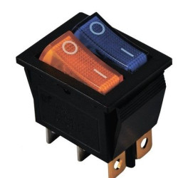 Перемикач TNSy KCD2-2101N Y+BL/B з підсвічуванням жовтий+синій (TNSy5500815)