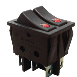 Перемикач TNSy KCD2-2101EN R+R/B з підсвічуванням червоний (TNSy5500816)