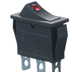 Перемикач TNSy KCD3-101EN R/B з підсвічуванням червоний (TNSy5500834)