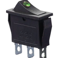 Перемикач TNSy KCD3-101EN G/B з підсвічуванням зелений (TNSy5500835)