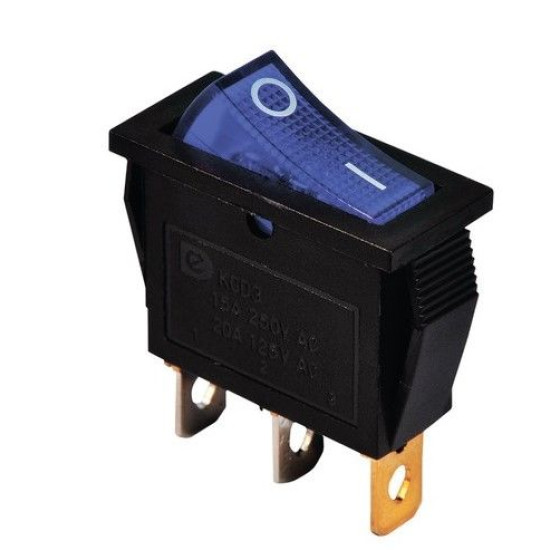 Перемикач TNSy KCD3-101N BL/B з підсвічуванням синій (TNSy5500836)