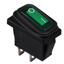 Перемикач TNSy KCD3-101WN GR/B з підсвічуванням IP54 зелений (TNSy5500846)