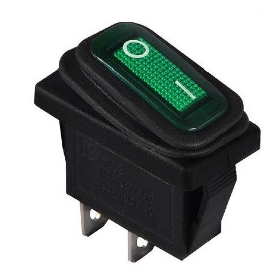 Перемикач TNSy KCD3-101WN GR/B з підсвічуванням IP54 зелений (TNSy5500846)