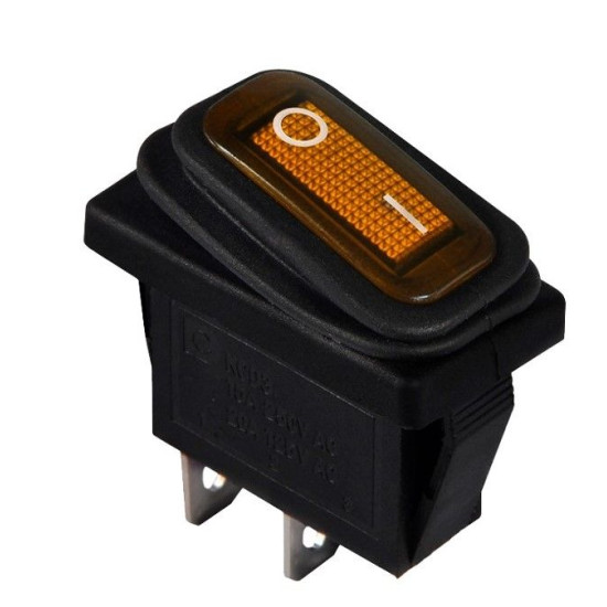 Перемикач TNSy KCD3-101WN YL/B з підсвічуванням IP54 жовтий (TNSy5500848)