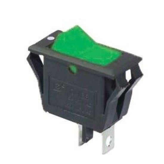 Перемикач TNSy KCD3-2-101V G/B з підсвічуванням зелений (TNSy5500857)