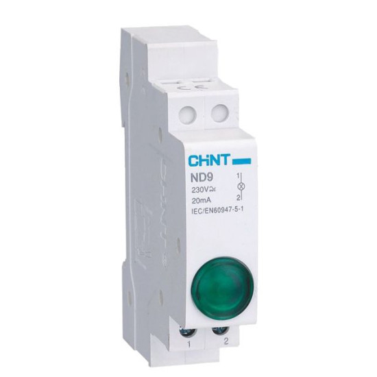 Модульний індикатор Chint ND9-1/G AC/DC230В зелений (594108)