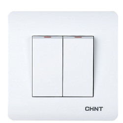 Прохідний вимикач 2-клавішний Chint NEW3 білий (715382)