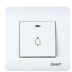 Вимикач дверного дзвоника Chint NEW3 з LED-підсвіткою білий (715388)
