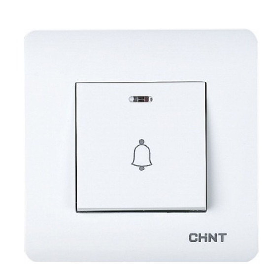Вимикач дверного дзвоника Chint NEW3 з LED-підсвіткою білий (715388)