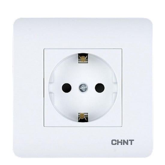 Розетка Chint NEW3 з заземленням біла (715389)