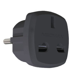 Адаптер британський Neomax чорний (NX1129)
