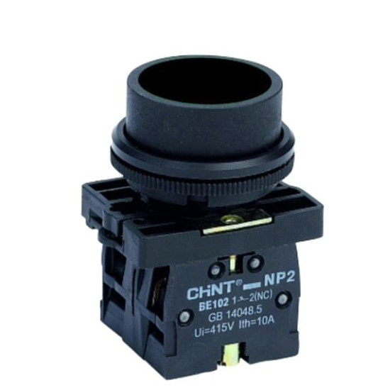 Пластикова кнопка Chint NP2-EA21 1NO чорна IP40 (574084)