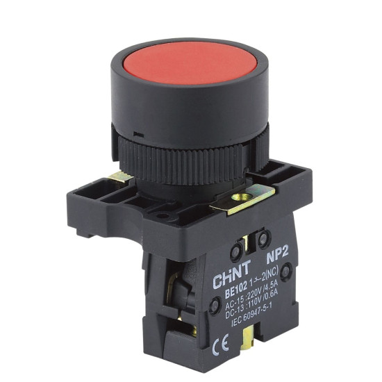 Пластикова кнопка Chint NP2-EA42 1NC червона IP40 (574089)
