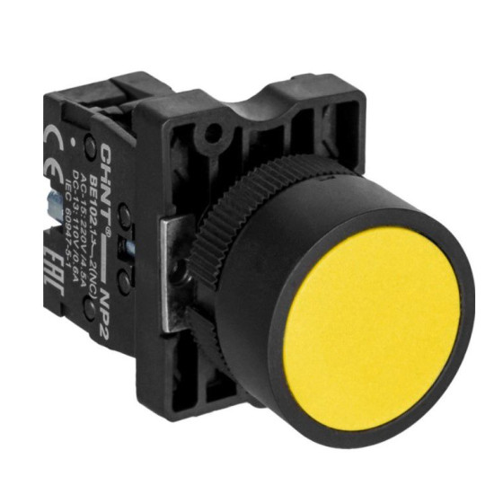 Пластикова кнопка Chint NP2-EA51 1NO жовта IP40 (574086)
