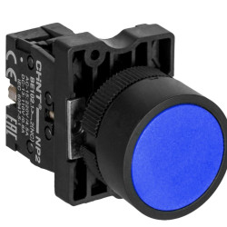 Пластикова кнопка Chint NP2-EA61 1NO синя IP40 (574087)