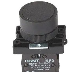 Пластикова кнопка Chint NP2-EA25 1NO+1NC чорна IP40 (574090)