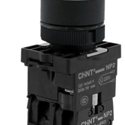 Пластикова кнопка Chint NP2-EW3165 1NO+1NC AC/DC 230В біла IP40 (575305)