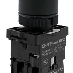 Пластикова кнопка Chint NP2-EW3465 1NO+1NC AC/DC 230В червона IP40 (575328)
