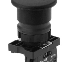 Пластикова кнопка грибок Chint NP2-EC22 1NC Ø40мм із самоповерненням чорна IP40 (574092)