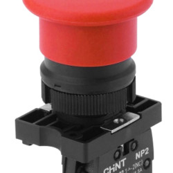 Пластикова кнопка грибок Chint NP2-EC42 1NC Ø40мм із самоповерненням червона IP40 (573896)