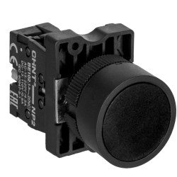 Пластикова кнопка Chint NP2-EA22 1NC чорна IP40 (574624)